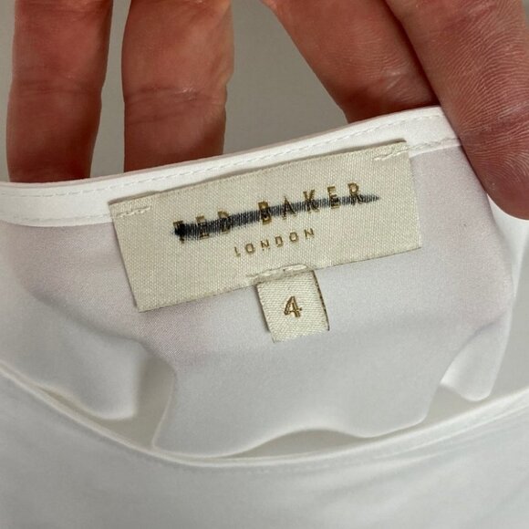 NEW Ted Baker White Slip Mini Dress Adjustable Straps Size 10 or Ted Bakker 4 - Picture 3 of 6